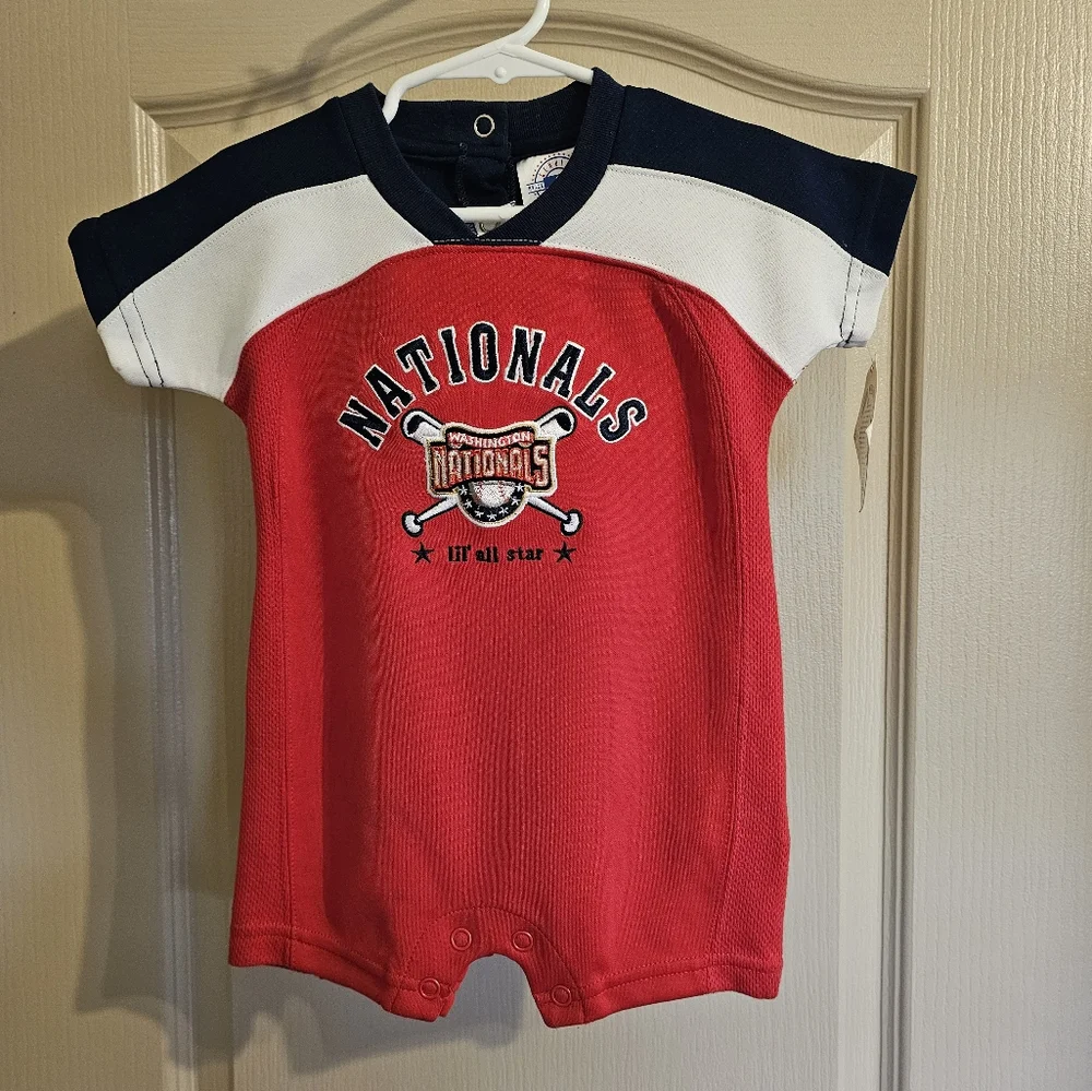 NWT Nationals Baseball Unisex Baby Romper 12M